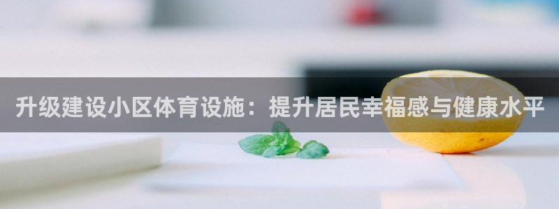 意昂体育4是干嘛的公司：升级建设小区体育设施：提升居