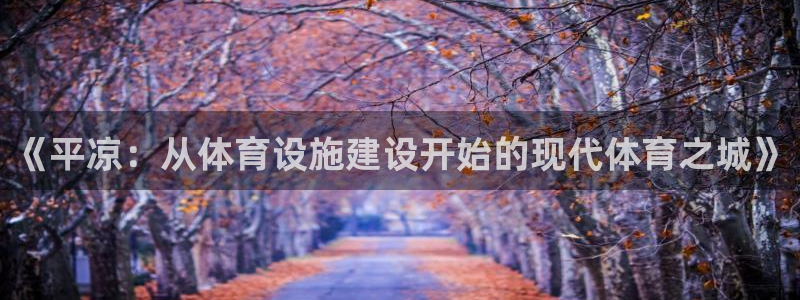 意昂4集团：《平凉：从体育设施建设开始的现代体育之城》