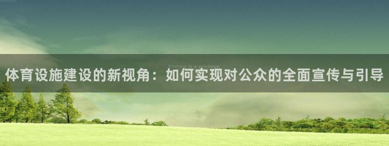 意昂4娱乐40996：体育设施建设的新视角：如何实现对公众的